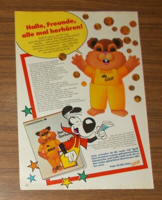 Rare Advertising Commerzbank Goldi Savings Book 1987