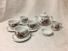 Roehler Collection Rose Floral Doll Tea Party Set Made in Germany Vintage