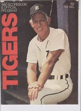 1980 Detroit Tigers vs Seattle Mariners Program: Sparky Anderson on Cover