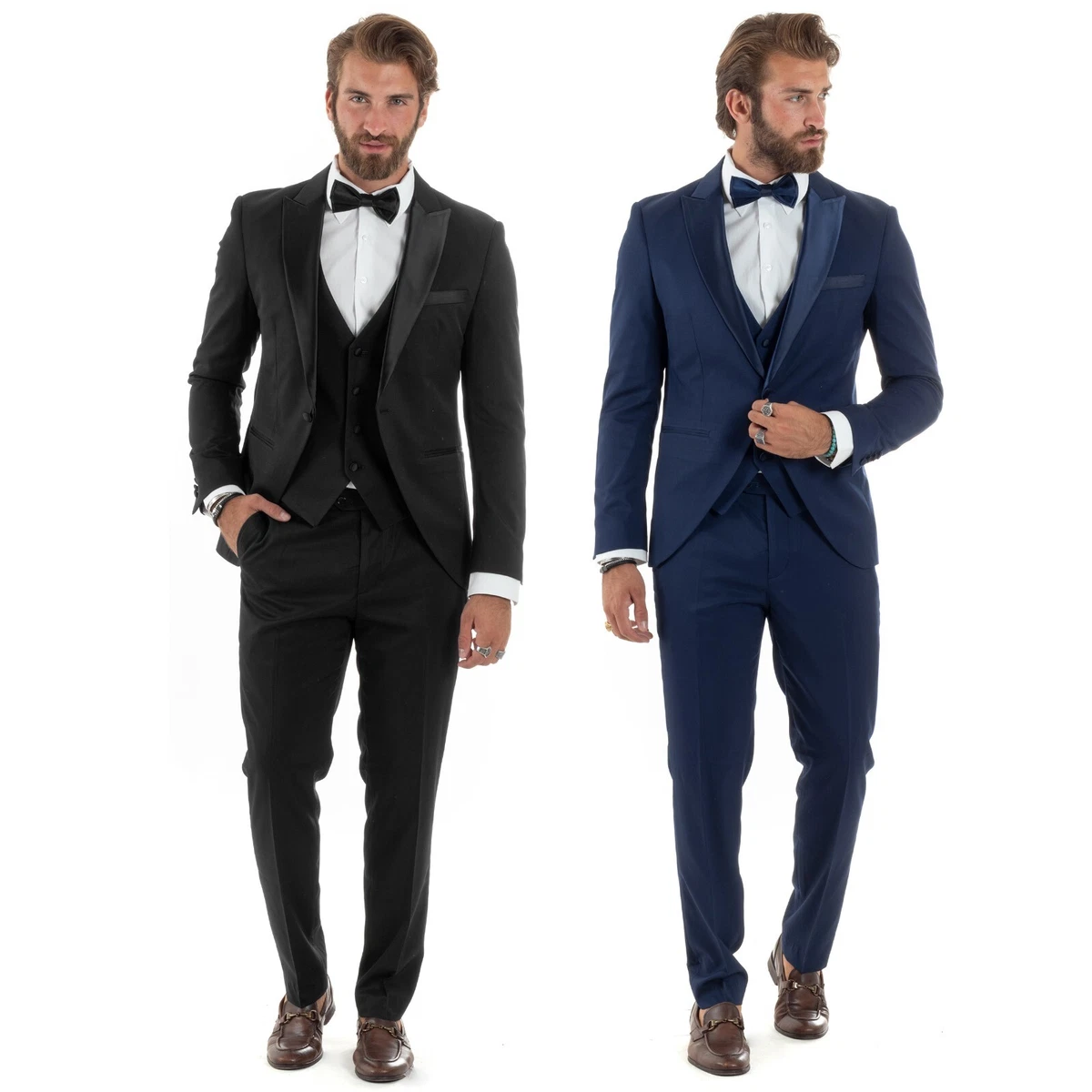 Uomo Peak Lapel Frac Abito E Pantaloni Set Formale Matrimonio Smoking