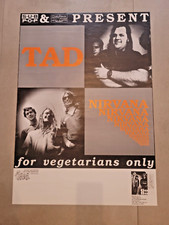 Nirvana 1989 First European Tour Poster ORIGINAL Tad Kurt Cobain RARE Vintage