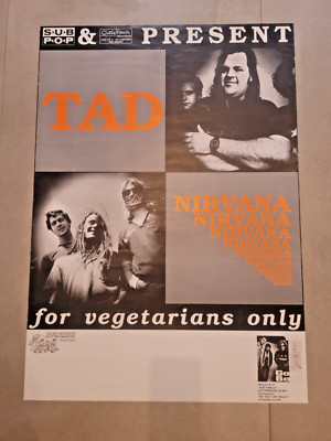 Nirvana 1989 First European Tour Poster ORIGINAL Tad Kurt Cobain RARE Vintage