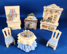 AVON 6pc Victorian Memories Miniature Doll Furniture Kitchen Sink Stove Buffet