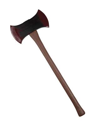 Axe Bloody Doppelklinge Kunststoffwaffe Erwachsene Halloween Faschingszubehör