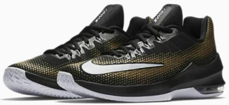 Nike Air Max Infuriate Low Black White Gold for Sale