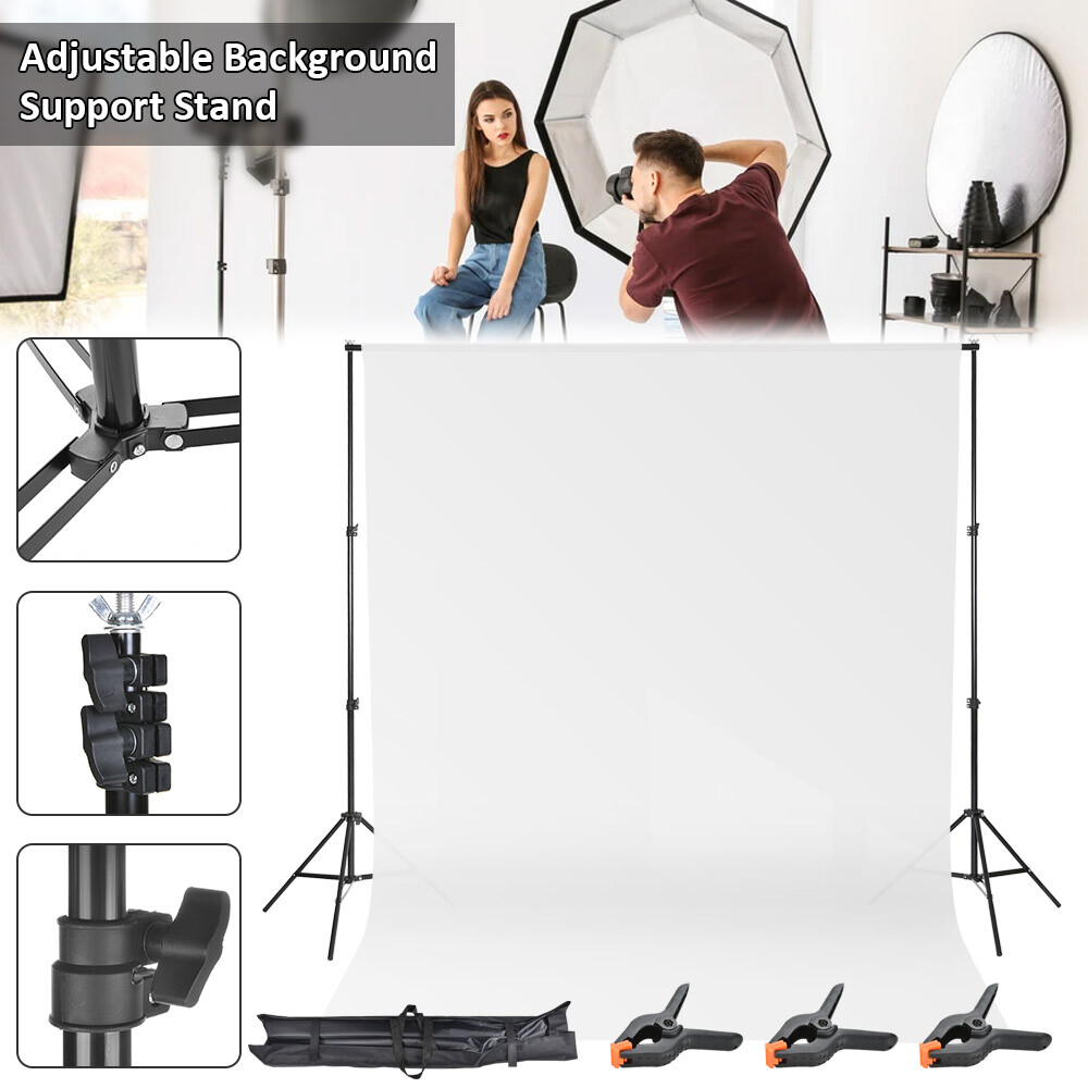 2x2M Photography Photo Studio Background Support Stand Kit Screen Backdrop Set