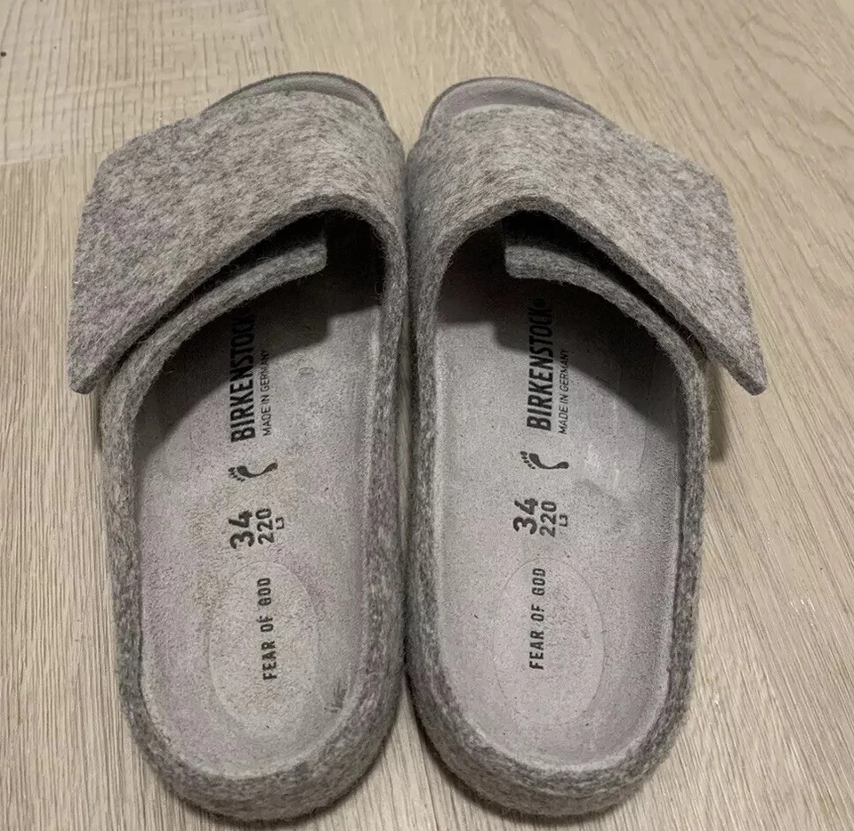 BIRKENSTOCK x FEAR OF GOD LOS FELIZ CEMENT SIZE EU34/US4 100% AUTHENTIC DS W/BOX - Image 4 of 4
