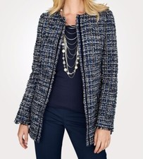 Artigiano Glitzer Garn Jacke Damenjacke Freizeitjacke Blazer Optik 44 46 48 50