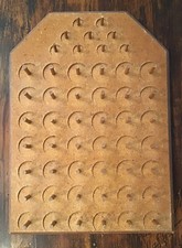 Vintage Wooden Sewing Thread Bobbin Rack Spool Holder Wall Mount 51 Pegs Storage