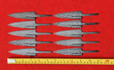 Lot of 10 Hand-forged Damascus Steel Sgian Dubh Blank Blades