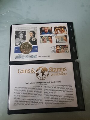 Her Majesty The Queen's 40th Anniversary 3 Coins & Stamps