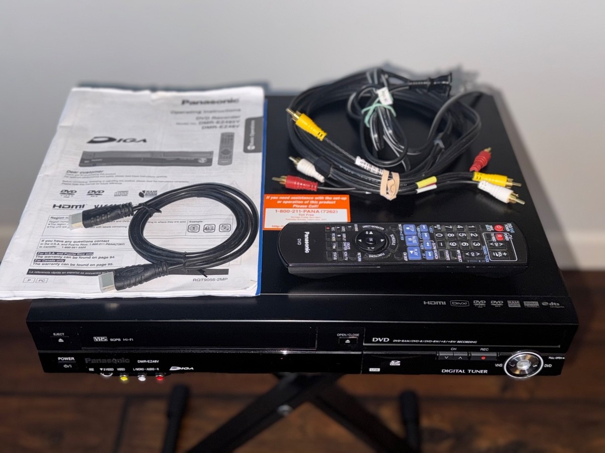Panasonic DMR-EZ48V DVD VCR Combo DVD HDMI Recorder 1080p W/Remote