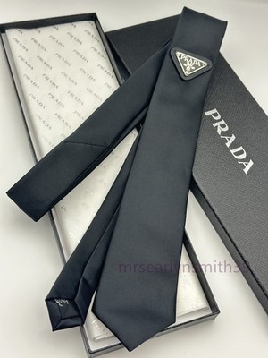 Prada Luxury Silk Tie   Triangle Logo