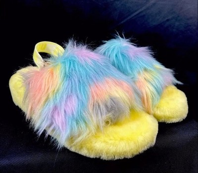 UGG Fluff Yeah Slides Slippers Yellow Tie Dye (1117326) Women's Sz 10  NEW