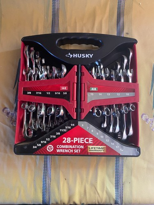 #ad Husky 28 Piece SAE Metric Combination Wrench Set amp; Storage Case 28CW002NC New $34.95