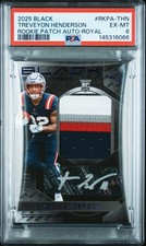 2025 Panini Black Rookie Patch Autographs TreVeyon Henderson RC #RKPA-THN PSA 6