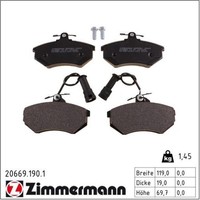 1X Zimmermann 20669.190.1 Bremsbelagsatz FüR Audi 100 C3 B3 90 B3 80 B3 B4 200