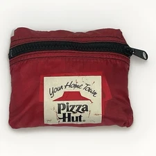 Pizza Hut Backpack  VINTAGE Tuck-a-Tote Red Nylon Folds-up Lightweight Bag 16x14