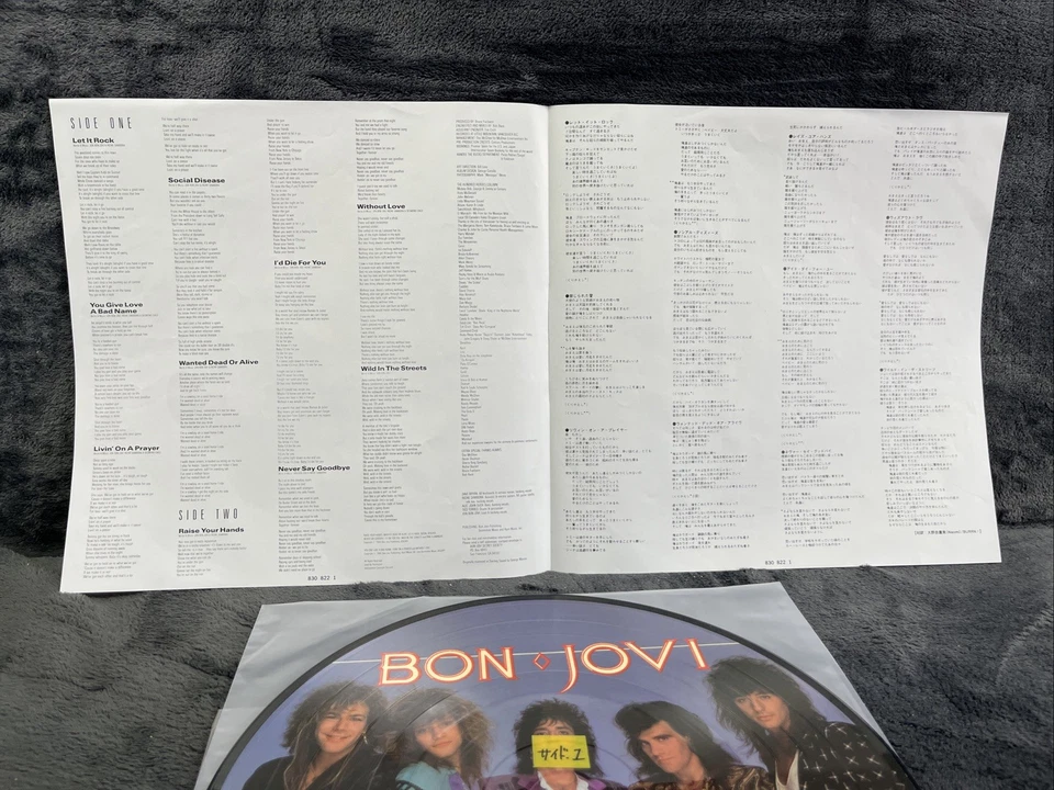 Bon Jovi – Slippery When Wet USA Pressing Limited LP Vinyl Record Pic Disc Rock - Bild 3 von 4