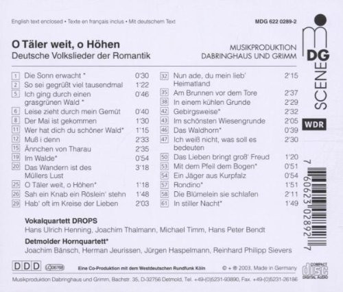 Drops O Täler Weit,O Höhen (CD)