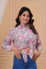 Women Cotton Printed Shirt Pure Cotton Floral...