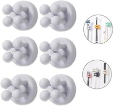 Silicone Toothbrush Holders for Bathrooms - 6 Pcs Grey Wall Mounted Shower Razor