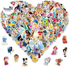 200Pcs Kids Disney Princess Cute Cartoon Character Stickers - Movie Decorative W