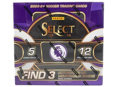 2023 24 Panini Select Soccer EPL HOBBY Box FACTORY SEALED 12 Packs 3 Hits
