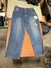Vintage Y2K Fubu Harlem Globetrotters Baggy Denim Jeans Size 40 Skater Patches