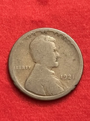 1921-S Lincoln Wheat Cent Semi-Key Date San Francisco Mint About Good BN60