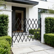 Double Folding Security Gate Folding Door Gate 4-1/4'H x 5-1/2'W Scissor Gate