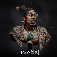 1/9 Scale Resin Maori Warrior Bust Powhiri Haka Tribal Fighter Figure Model Kit
