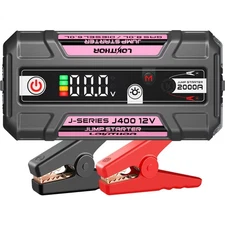 LOKITHOR J400 Jump Starter with ConnectMax Tech, 2000A 12V, pink