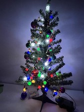 Tabletop Christmas Tree Artificial 24 in Prelit Battery Operated Mini Ornaments