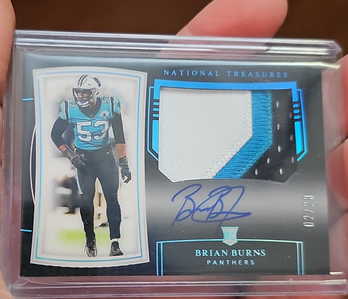 Brian Burns Panini National Treasures #201 Patch Autograph
