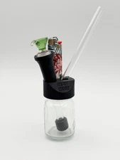 Lil Bub v2. Mini mason jar water pipe / bong / bubbler.