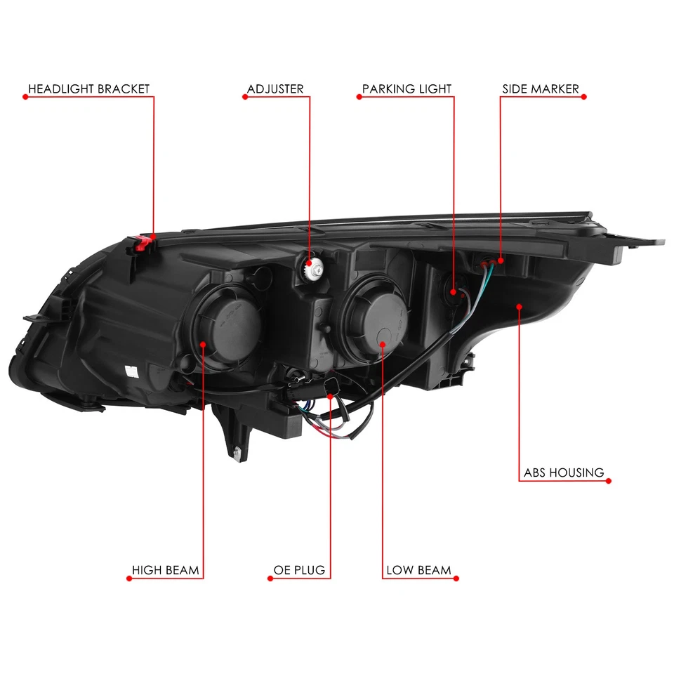 Faro proyector pasajero derecho para Chevrolet Malibu 2013-2015 cromo/ámbar Foto 4 de 4