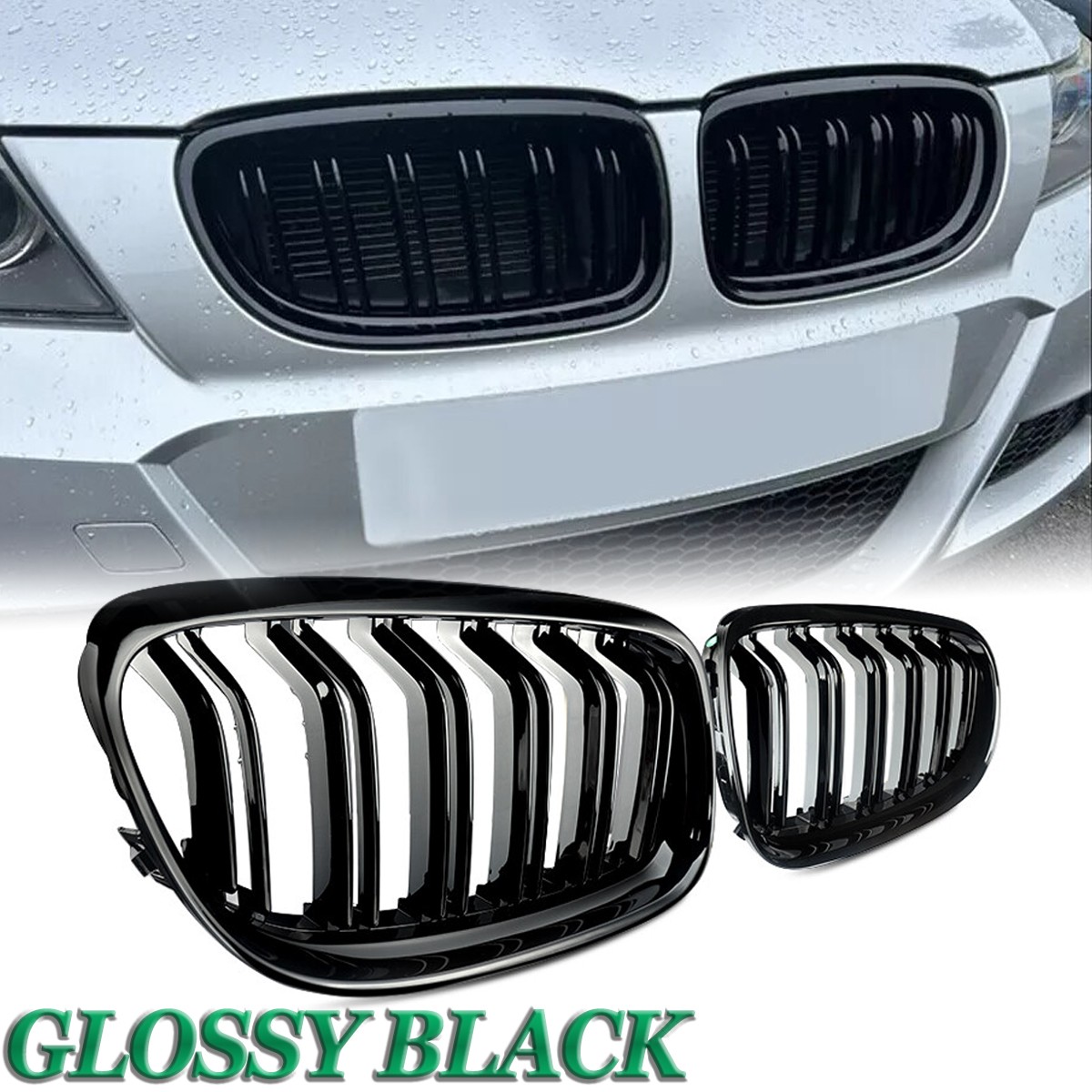 Gloss Black Front Kidney Grille Grill For BMW 3-Series E90 E91 2009-11 328i 335i