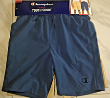 Champion 2-Pack Youth Boys Short, Size Medium 10/12 , Blue/Tan, New