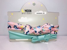 Baby Infant 0 Headbands Hair Accessories 2 Count Mermaid  Aqua Moon and Stars