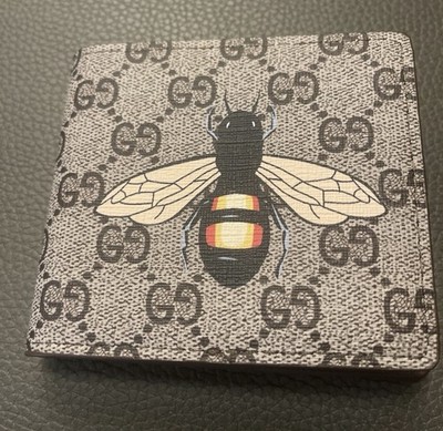 Gucci Beige/Ebony GG Supreme Bee Print Bifold Wallet With Box | eBay