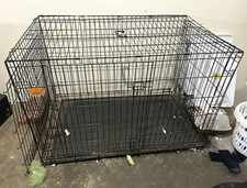 KennelMaster Folding Metal Wire Dog Crate Cage w/ Tray, Large, 42 in