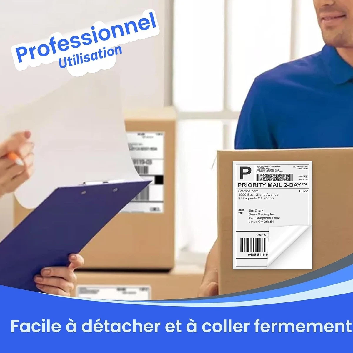 Papier autocollant A4 blanc mat 80 feuilles étiquettes imprimante
