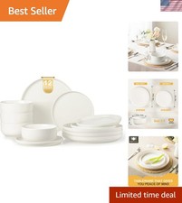 Plates and Bowls Sets, 12 Pieces Ceramic Dinn...