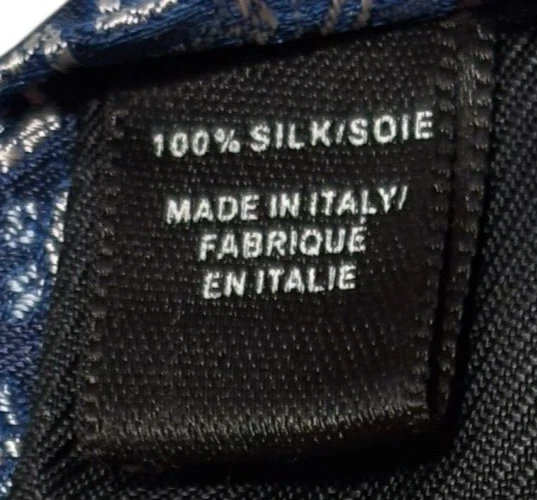 Corbata Saks Fifth Avenue azul cachemir 100 % seda Italia L 59" X W 3" unisex artesanal Foto 3 de 4