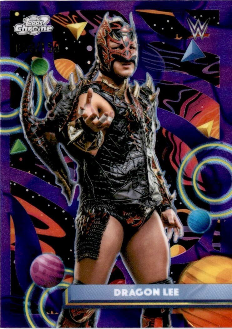 2026 Topps Chrome Cosmic WWE #27 Dragon Lee Purple Nebula Refractor #/150