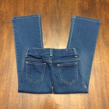 Faded Glory Flared Denim Girls Size 4 Medium Wash Blue Jeans Adjustable Waist