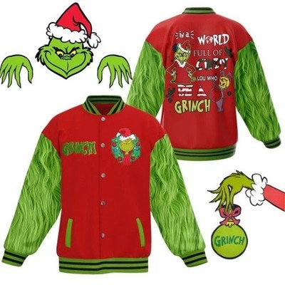 The Grinch In A World Full Of Cindy Lou Who Be A Grinch Baseball Jacket S-5XL