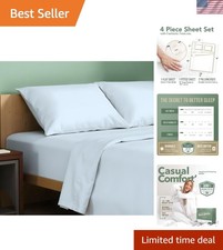 100 Organic Cotton Sheets King Size - 4 PC Organic Cotton King Percale Weave...