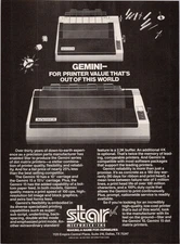Star Micronics Gemini 10 15 Dot Matrix Printer Vintage Print Ad 1983